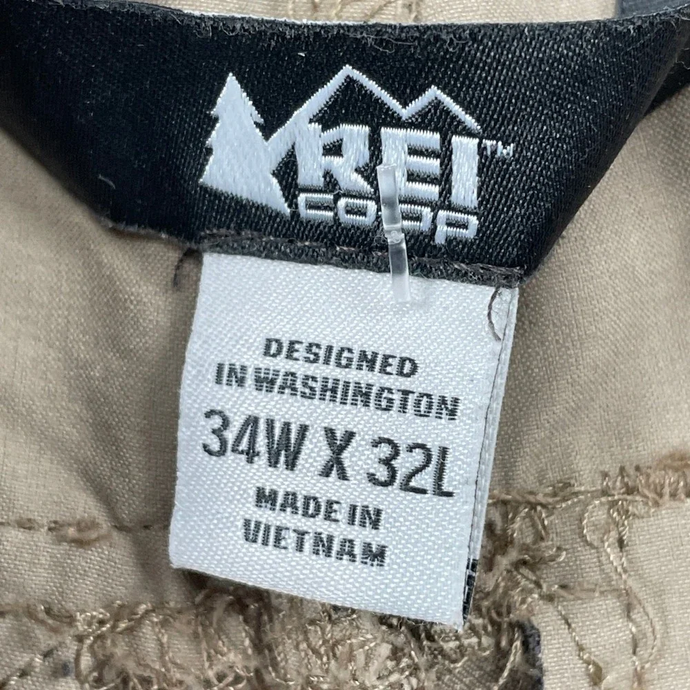 REI Co-op Pants Mens 34x32 Tan Hiking Regular Fit Cordura Nylon Stretch Utility